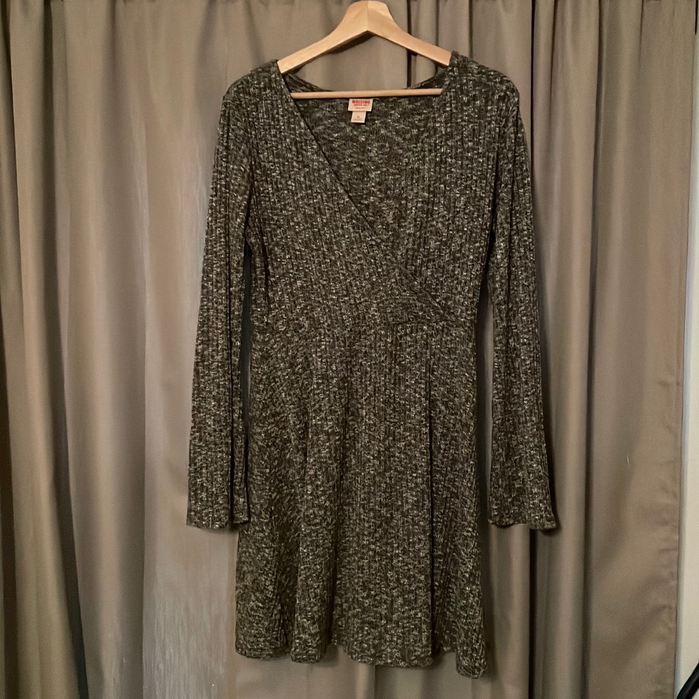 Mossimo grey marled knit bell sleeve sweater dress
